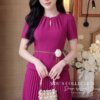 VÁY THIẾT KẾ MDU6628 – GOLD HÀN HỒNG TÍM, PEPLUM CHIẾT EO TÔN DÁNG 12 Replace model outfit with reference 202608231411 Mdu Fashion