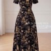 Váy Thiết Kế MDU6128 – Lụa Viscose Đen Họa Tiết, Hoa Thủ Công Đính Cổ Tinh Tế 14 Use image 1 202603281545 Mdu Fashion