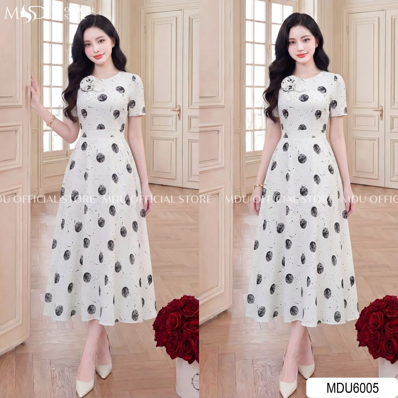 Váy Thiết Kế MDU6005 Mango Ý Trắng Họa Tiết Thanh Lịch, Nhẹ Nhàng Và Nữ Tính Đầy Tinh Tế 5 Váy Thiết Kế MDU6005 Mango Ý Trắng Họa Tiết Thanh Lịch, Nhẹ Nhàng Và Nữ Tính Đầy Tinh Tế - Ảnh 4