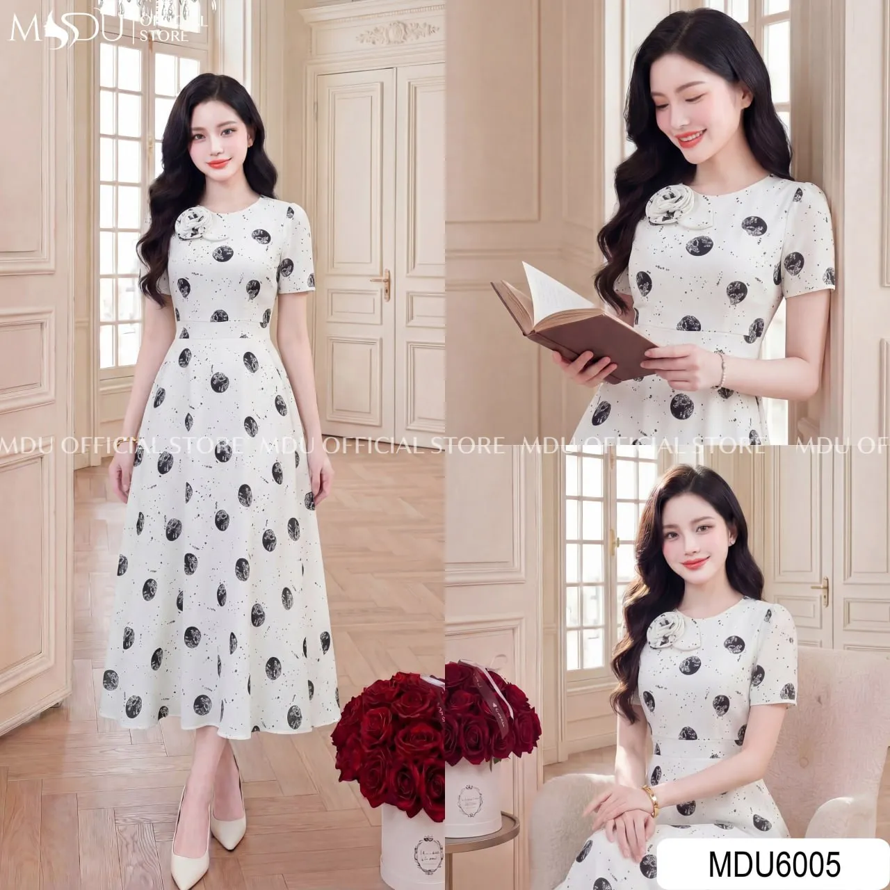 Váy Thiết Kế MDU6005 Mango Ý Trắng Họa Tiết Thanh Lịch, Nhẹ Nhàng Và Nữ Tính Đầy Tinh Tế 6 Váy Thiết Kế MDU6005 Mango Ý Trắng Họa Tiết Thanh Lịch, Nhẹ Nhàng Và Nữ Tính Đầy Tinh Tế - Ảnh 5