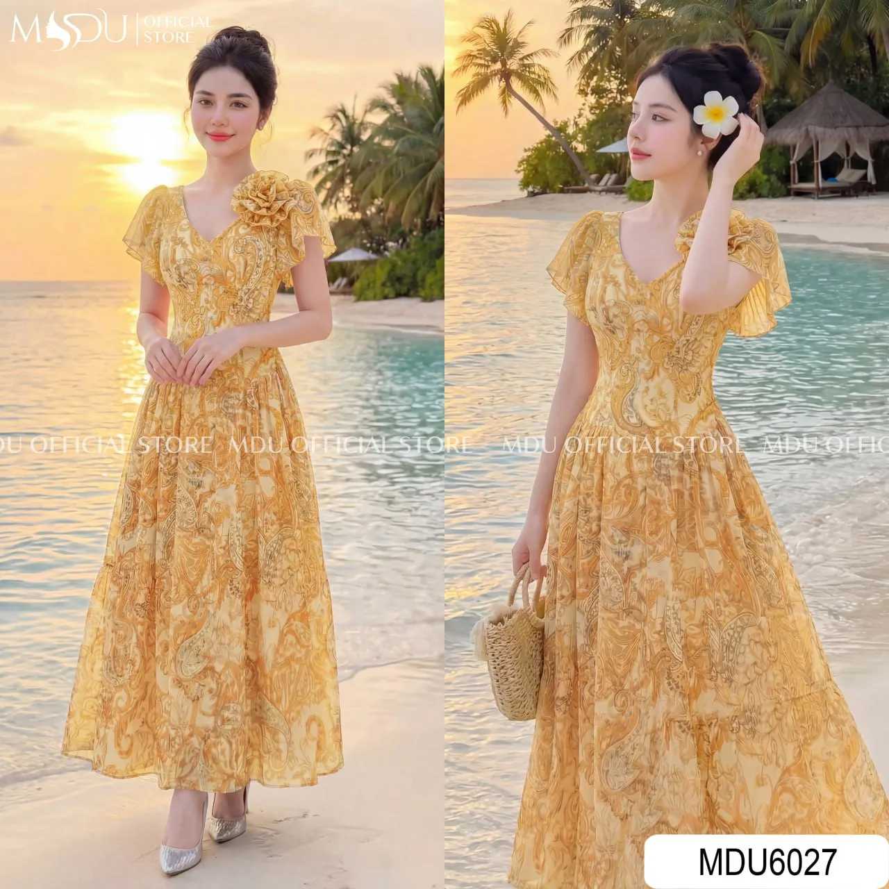 Váy Thiết Kế MDU6027 Tơ Hàn Vàng Họa Tiết Rạng Rỡ, Bay Bổng Và Tươi Trẻ Đầy Sức Sống 7 Váy Thiết Kế MDU6027 Tơ Hàn Vàng Họa Tiết Rạng Rỡ, Bay Bổng Và Tươi Trẻ Đầy Sức Sống - Ảnh 6