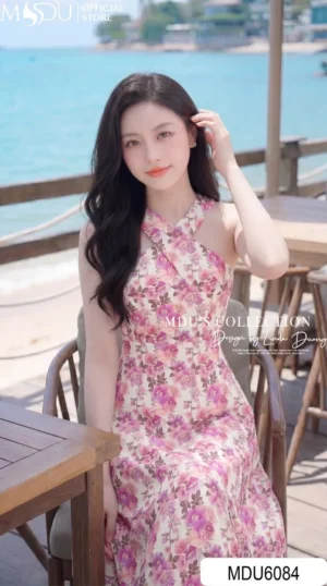 Alternative view of Váy Thiết Kế MDU6084 Mango Ý Hồng Họa Tiết Rực Rỡ, Bay Bổng Và Quyến Rũ Đầy Nữ Tính