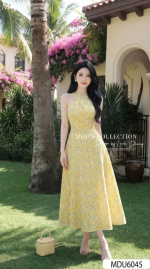 Alternative view of Váy Thiết Kế MDU6045 Mango Ý Họa Tiết Vàng Rạng Rỡ, Phóng Khoáng Và Cuốn Hút Trong Từng Chuyển Động
