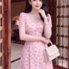 Váy Thiết Kế MDU6012 Tơ Óng Hàn Cao Cấp Sắc Hồng Họa Tiết, Ngọt Ngào Và Duyên Dáng Đầy Nữ Tính 10 photo 2026 08 27 10 28 25 3 2 11zon Mdu Fashion