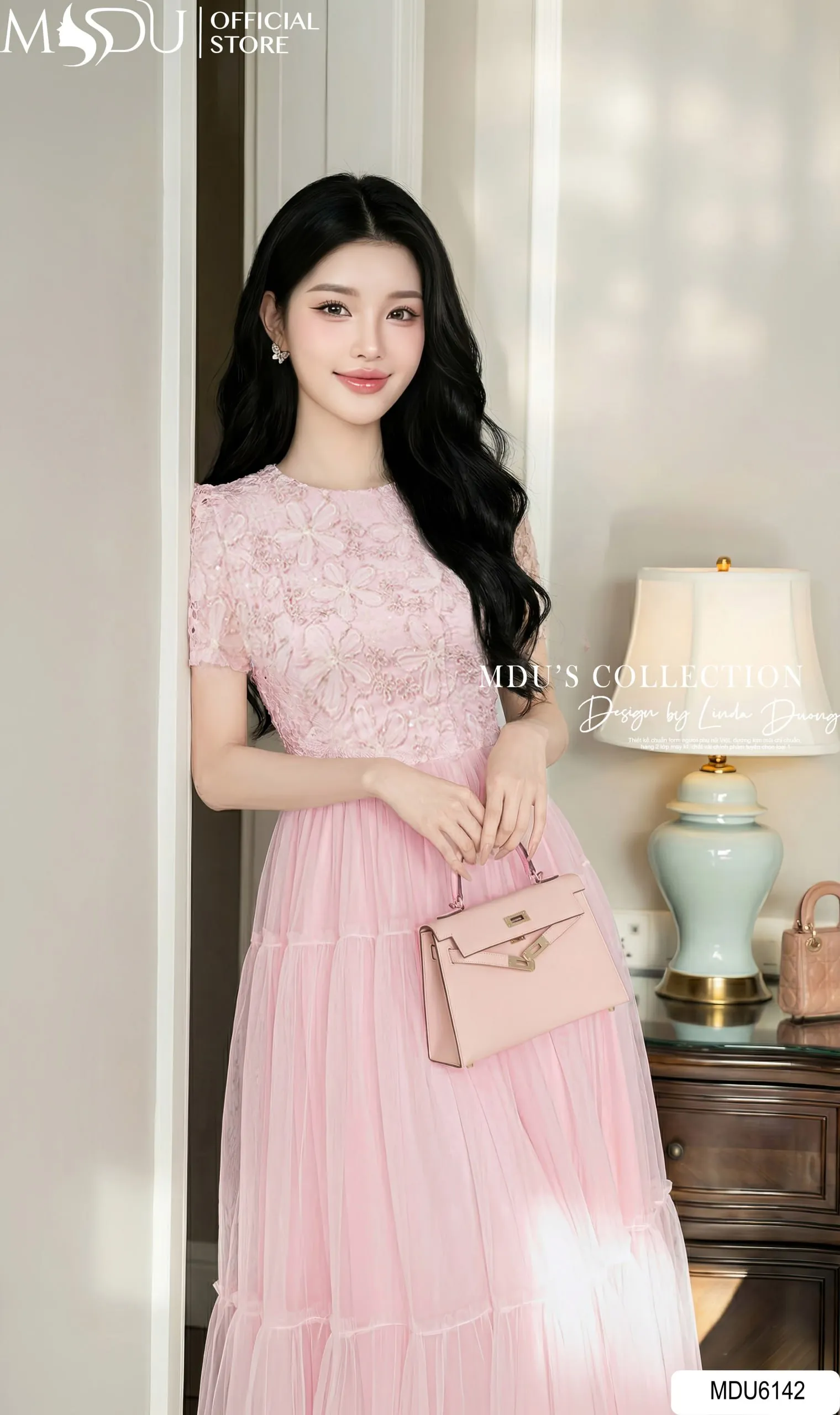 Váy Thiết Kế MDU6142 Ren Nổi Phối Voan Lưới Hồng Tiểu Thư, Bồng Bềnh Và Kiêu Kỳ Đầy Cuốn Hút 7 Váy Thiết Kế MDU6142 Ren Nổi Phối Voan Lưới Hồng Tiểu Thư, Bồng Bềnh Và Kiêu Kỳ Đầy Cuốn Hút - Ảnh 5