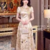 Váy Thiết Kế MDU6160 Mango Ý Cao Cấp Sắc Kem Hoa Vàng, Dịu Dàng Và Thanh Lịch Đầy Cuốn Hút 1 Váy Thiết Kế MDU6160