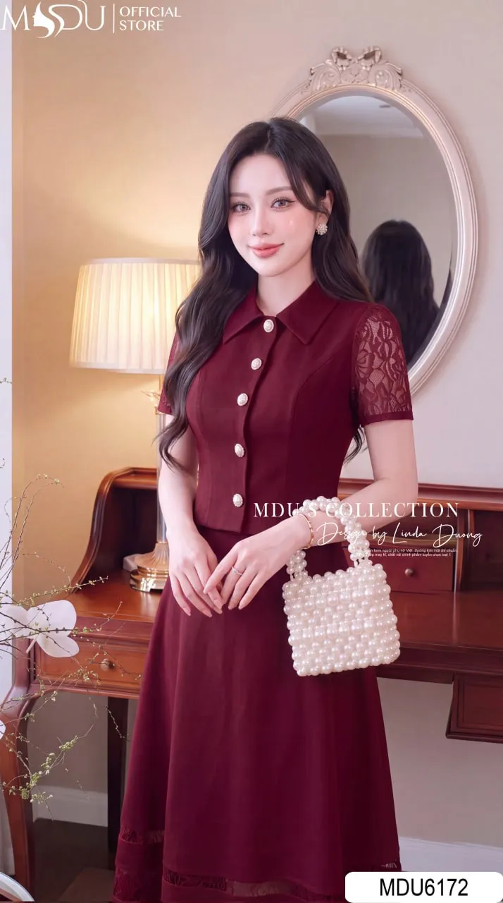 Set Váy Thiết Kế MDU6172 Gold Nhật Cao Cấp Sắc Đỏ Quyền Lực, Kiêu Sa Và Quý Phái Trong Từng Chi Tiết 5 Set Váy Thiết Kế MDU6172 Gold Nhật Cao Cấp Sắc Đỏ Quyền Lực, Kiêu Sa Và Quý Phái Trong Từng Chi Tiết - Ảnh 3