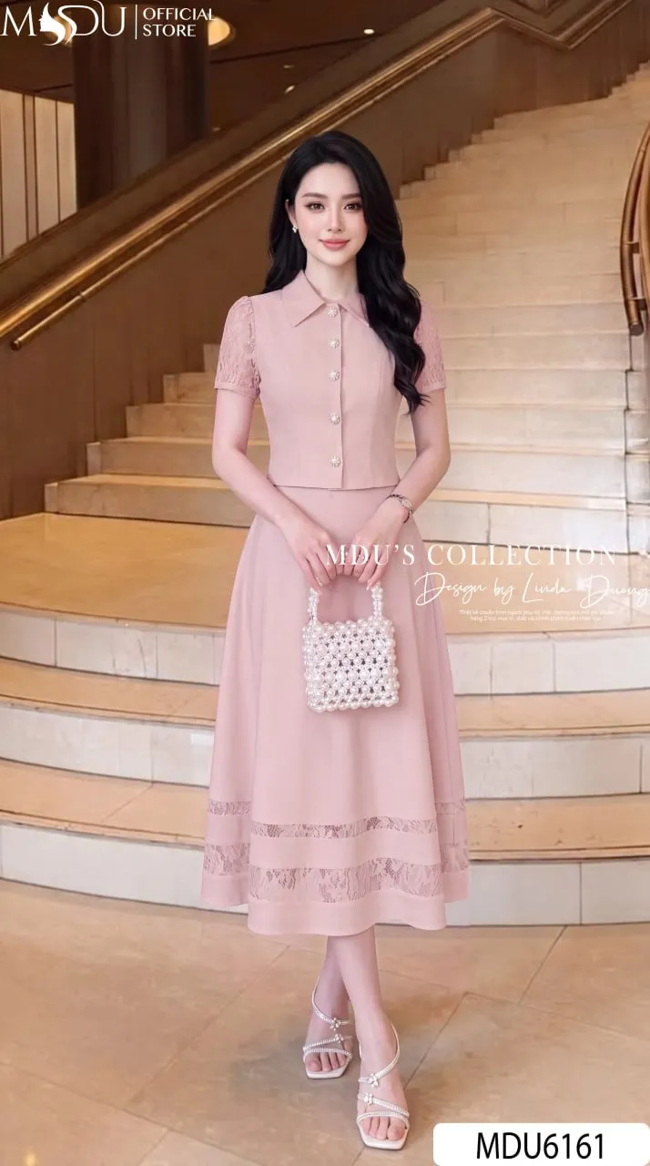 Set Váy MDU6161 Gold Nhật Cao Cấp – Nét Đẹp Tiểu Thư, Thanh Lịch Và Sang Trọng