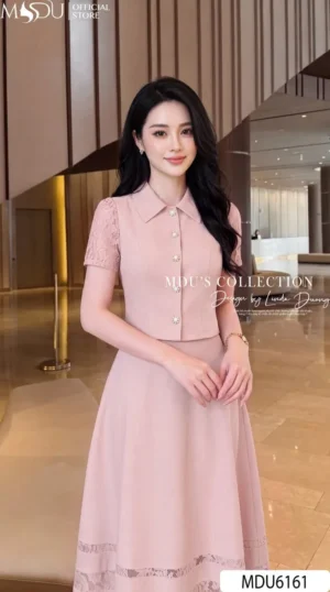 Alternative view of Set Váy MDU6161 Gold Nhật Cao Cấp – Nét Đẹp Tiểu Thư, Thanh Lịch Và Sang Trọng