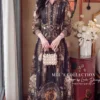 Váy Thiết Kế MDU6595 – Tơ Hàn Hoa Lớn Nền Đen, Đai Liền Tôn Eo Thanh Lịch 1 1 1 11zon 1 Mdu Fashion