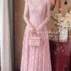 Váy Thiết Kế MDU6508 – Ren Họa Tiết Nổi Hồng Pastel, Tùng Xòe Xếp Ly Bồng Nhẹ 1 11 11zon Mdu Fashion