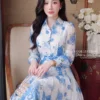Váy Thiết Kế MDU6538 – Tơ Hàn Trắng Hoa Hồng Xanh Dương, Đai Liền Tôn Eo 14 14 4 copy 2 11zon Mdu Fashion