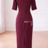 Váy Thiết Kế MDU6543 – Gold Nhật Đỏ Đô, Dáng Ôm Dài Xếp Chéo Tôn Eo 16 2 70 11zon Mdu Fashion