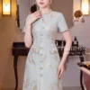 Váy Thiết Kế MDU6459 – Gấm Luxury Xanh Ngọc, Họa Tiết Ánh Kim Dệt Jacquard Sang Trọng 12 2 8 copy 1 11zon Mdu Fashion