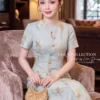 Váy Thiết Kế MDU6459 – Gấm Luxury Xanh Ngọc, Họa Tiết Ánh Kim Dệt Jacquard Sang Trọng 11 2 9 copy 6 11zon Mdu Fashion