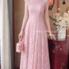 Váy Thiết Kế MDU6508 – Ren Họa Tiết Nổi Hồng Pastel, Tùng Xòe Xếp Ly Bồng Nhẹ 13 22 11zon Mdu Fashion