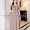 Set Thiết Kế MDU6504 – Xước Thái Nâu Nude, Áo Peplum Phối Hoa Cuốn Thủ Công 1 2 11zon 2 Mdu Fashion