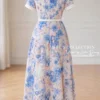 Váy Thiết Kế MDU6484 – Tơ Óng Hàn Kem Hồng, Họa Tiết Phong Cảnh Xanh Pastel Thanh Lịch 17 2 2 11zon Mdu Fashion
