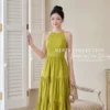 Váy Dáng Yếm MDU6130 Tơ Nhăn Nhật Xanh Cốm Dáng Tầng Xòe Nhẹ Nữ Tính 1 3 26 11zon Mdu Fashion