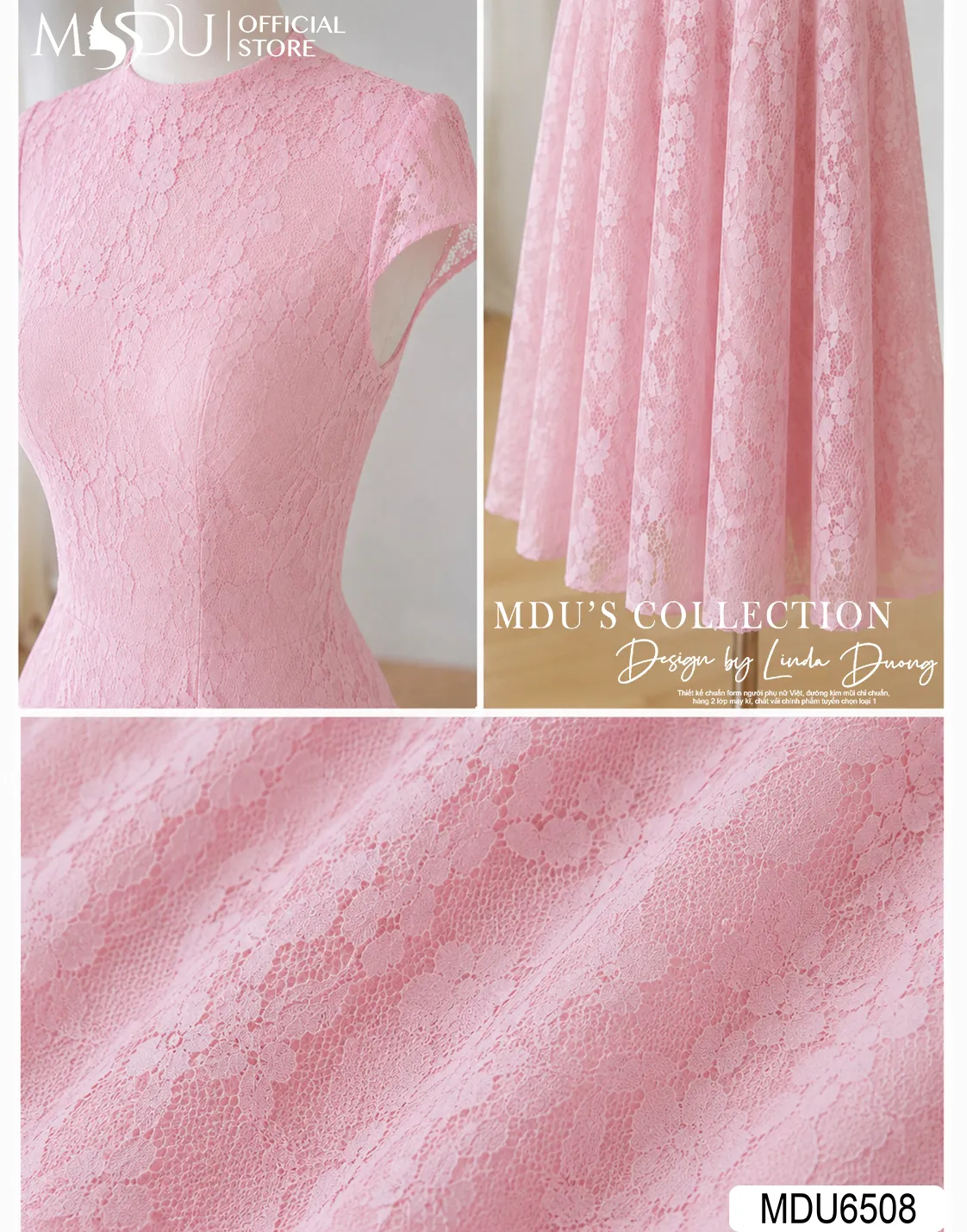 Váy Thiết Kế MDU6508 – Ren Họa Tiết Nổi Hồng Pastel, Tùng Xòe Xếp Ly Bồng Nhẹ 10 Váy Thiết Kế MDU6508 – Ren Họa Tiết Nổi Hồng Pastel, Tùng Xòe Xếp Ly Bồng Nhẹ - Ảnh 8