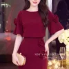Set Thiết Kế MDU6501 – Lụa Ngọc Trai Đỏ Đô, Phối Hoa 3D Cuốn Thủ Công Sang Trọng 9 3 4 2 11zon Mdu Fashion