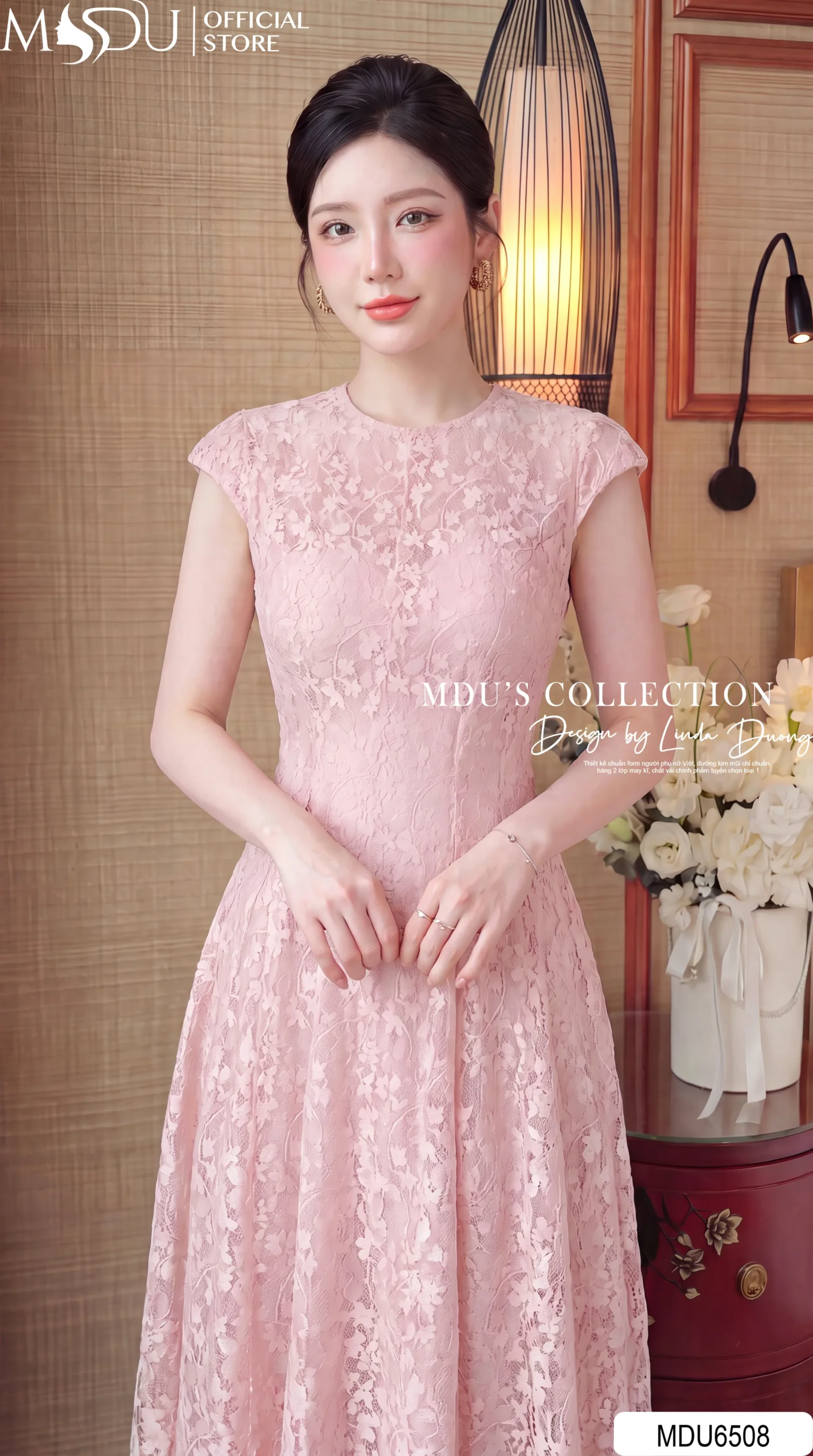 Váy Thiết Kế MDU6508 – Ren Họa Tiết Nổi Hồng Pastel, Tùng Xòe Xếp Ly Bồng Nhẹ 7 Váy Thiết Kế MDU6508 – Ren Họa Tiết Nổi Hồng Pastel, Tùng Xòe Xếp Ly Bồng Nhẹ - Ảnh 5