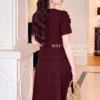 Set Thiết Kế MDU6518 – Chéo Nhật Đỏ Rượu Vang, Áo Peplum Phối Hoa Thủ Công 11 33 4 11zon Mdu Fashion
