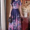 Váy Thiết Kế MDU6523 – Twist Satin Tím Than, Hoa Đa Sắc Phối Hoa Cuốn Thủ Công 11 4 1 copy 3 4 11zon Mdu Fashion
