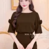 Set Thiết Kế MDU6525 – Lụa Ngọc Trai Nâu Socola, Phối Hoa 3D Cuốn Thủ Công 10 4 1 6 11zon Mdu Fashion