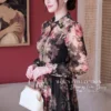 Váy Thiết Kế MDU6545 – Tơ Hàn Hoa Lớn Nền Đen, Đai Liền Tôn Eo Sang Trọng 11 4 3 11zon Mdu Fashion