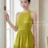 Váy Dáng Yếm MDU6130 Tơ Nhăn Nhật Xanh Cốm Dáng Tầng Xòe Nhẹ Nữ Tính 9 5 17 11zon Mdu Fashion