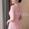 Váy Thiết Kế MDU6508 – Ren Họa Tiết Nổi Hồng Pastel, Tùng Xòe Xếp Ly Bồng Nhẹ 16 55 11zon Mdu Fashion