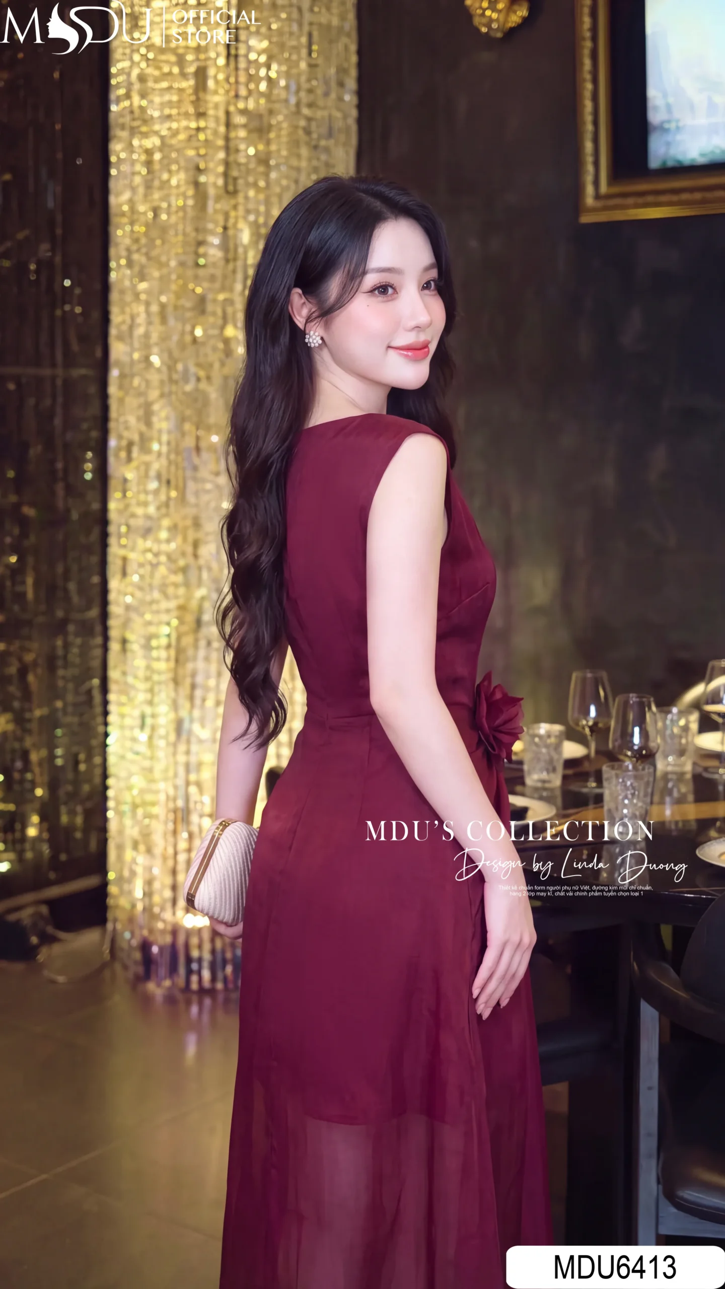 Váy Thiết Kế MDU6413 – Đỏ Rượu Vang Quyến Rũ, Thanh Lịch Và Đầy Khí Chất 5 Váy Thiết Kế MDU6413 – Đỏ Rượu Vang Quyến Rũ, Thanh Lịch Và Đầy Khí Chất - Ảnh 3