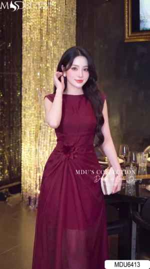 Alternative view of Váy Thiết Kế MDU6413 – Đỏ Rượu Vang Quyến Rũ, Thanh Lịch Và Đầy Khí Chất