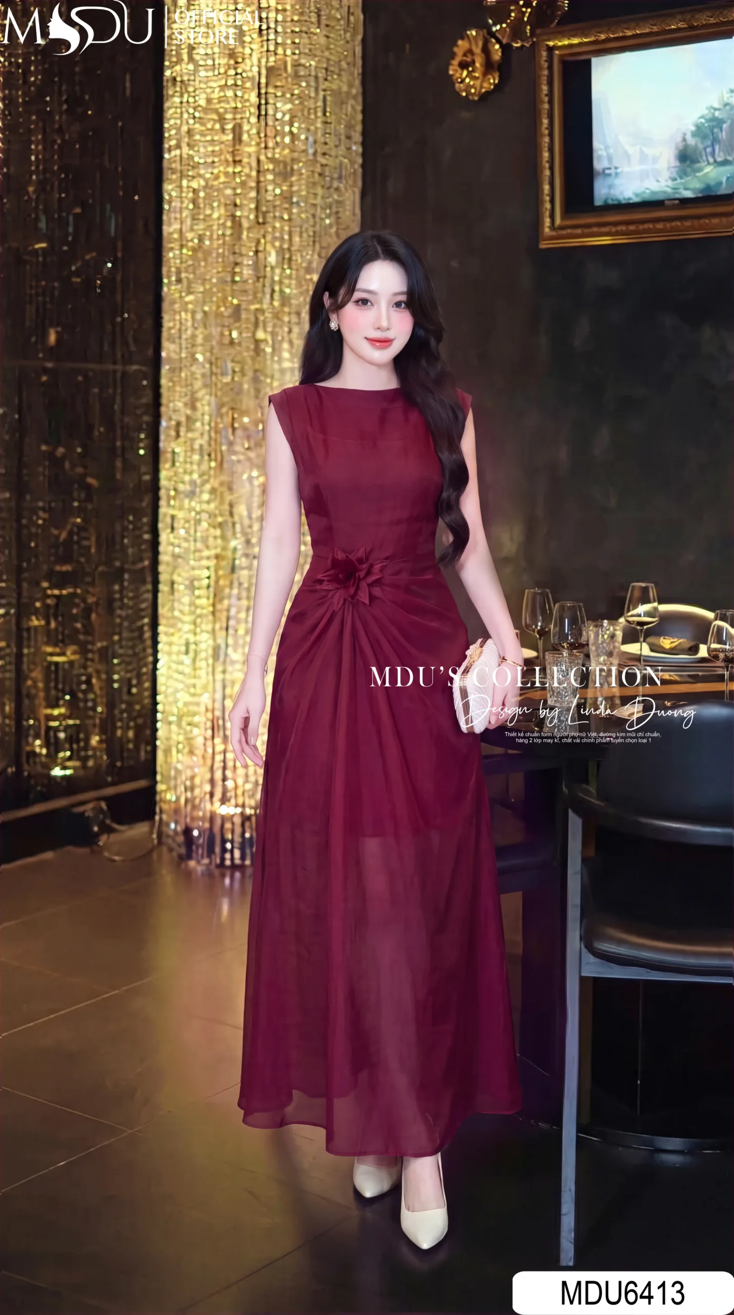 Váy Thiết Kế MDU6413 – Đỏ Rượu Vang Quyến Rũ, Thanh Lịch Và Đầy Khí Chất 25 Váy Thiết Kế MDU6413 Đỏ Rượu Vang Quyến Rũ, Thanh Lịch Và Đầy Khí Chất