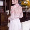 Váy Thiết Kế MDU6506 – Tơ Óng Hàn Hoa Loang Hồng Khói, Đai Liền Tôn Eo 14 8 4 11zon Mdu Fashion