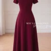 Váy Thiết Kế MDU6565 – Gold Nhật Đỏ Rượu Vang, Phối Ốc Hợp Kim Đính Cổ Sang Trọng 16 Back of a dress 4K 202607181540 11zon Mdu Fashion