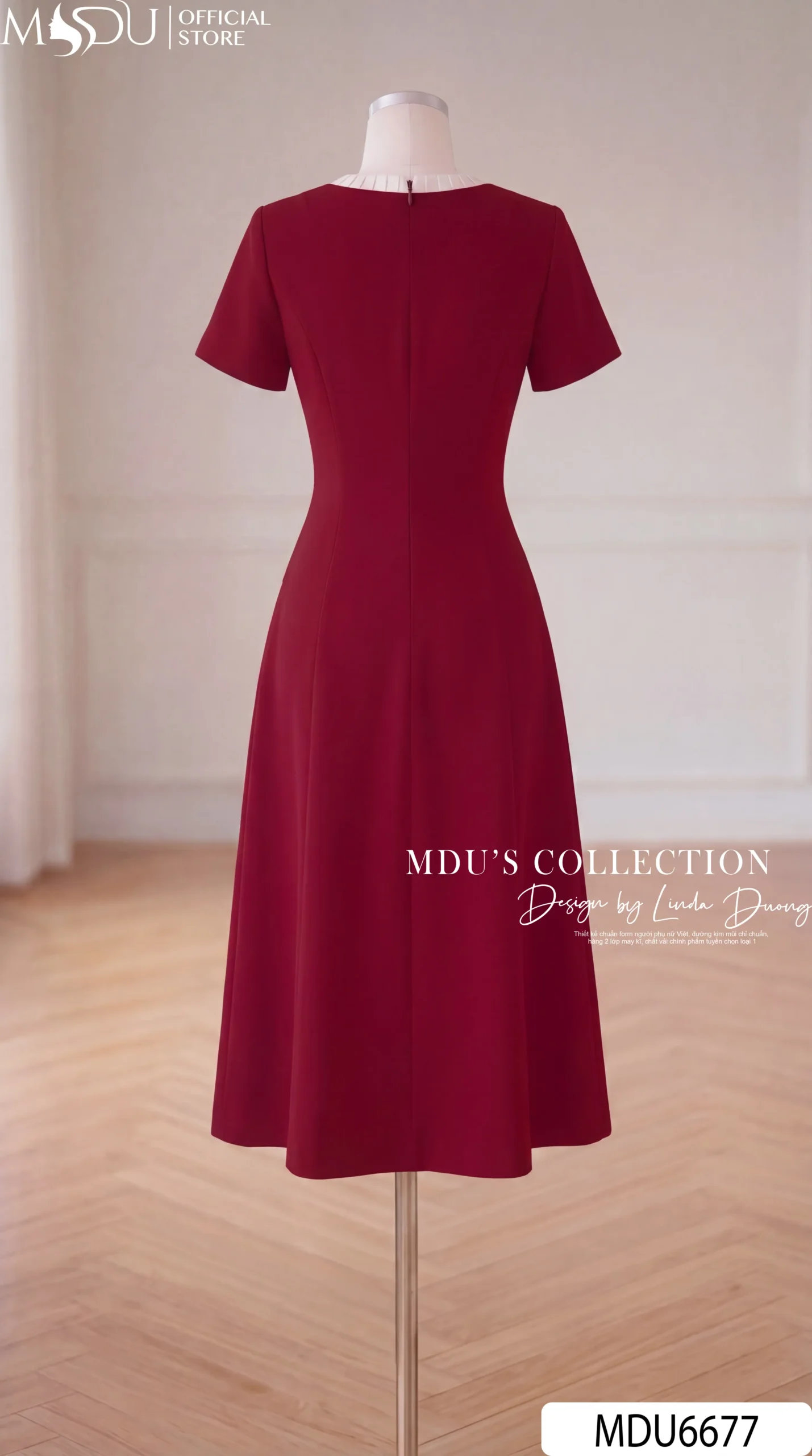 Váy Thiết Kế MDU6677 – Chéo Tuyết Đỏ Ruby, Hoa Cài Rời Thanh Lịch 8 Váy Thiết Kế MDU6677 – Chéo Tuyết Đỏ Ruby, Hoa Cài Rời Thanh Lịch - Ảnh 6