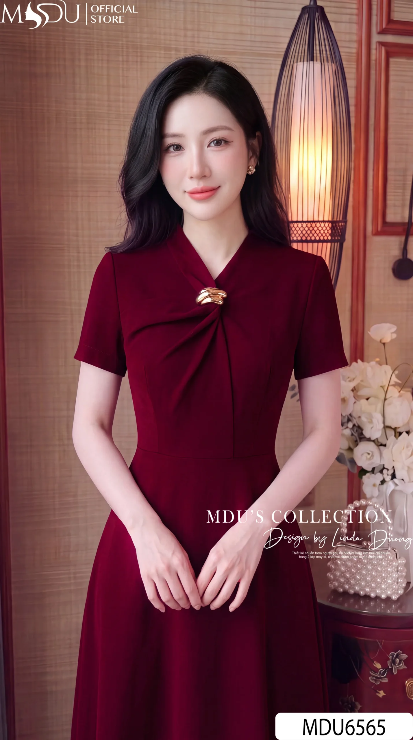 Váy Thiết Kế MDU6565 – Gold Nhật Đỏ Rượu Vang, Phối Ốc Hợp Kim Đính Cổ Sang Trọng 6 Váy Thiết Kế MDU6565 – Gold Nhật Đỏ Rượu Vang, Phối Ốc Hợp Kim Đính Cổ Sang Trọng - Ảnh 4