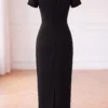 Váy Thiết Kế MDU6699 – Xước Thái Đen, Dáng Bút Chì Phối Nơ Bản Lớn Thanh Lịch 15 Create image of dress back 202608111305 11zon Mdu Fashion