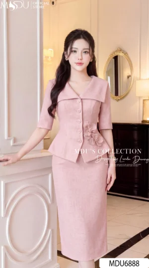 Alternative view of Set Thiết Kế MDU6888 – Xước Thái Hồng Phấn Thanh Lịch, Điểm Hoa Đính Liền Tinh Tế