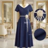 Váy Thiết Kế MDU6606 – Xanh Navy Thanh Lịch, Phối Cổ Trắng Tinh Tế, Nhấn Eo Nữ Tính 12 Dress on mannequin catalog 4K 202608061156 11zon Mdu Fashion
