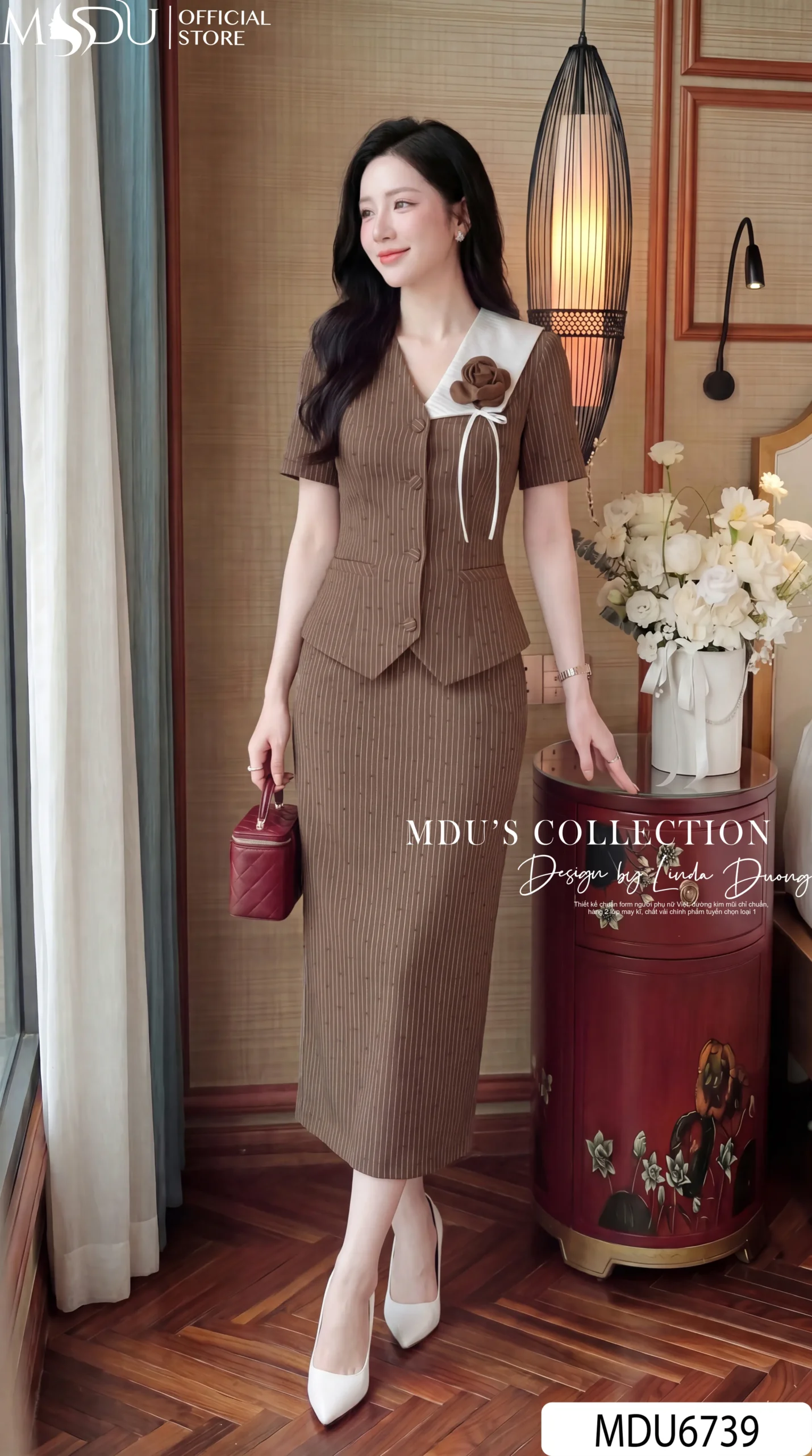 Set Thiết Kế MDU6739 – Tuytsi Nâu Đất, Phối Hoa Cùng Tông Đính Liền 29 Set Thiết Kế MDU6739 – Tuytsi Nâu Đất, Phối Hoa Cùng Tông Đính Liền