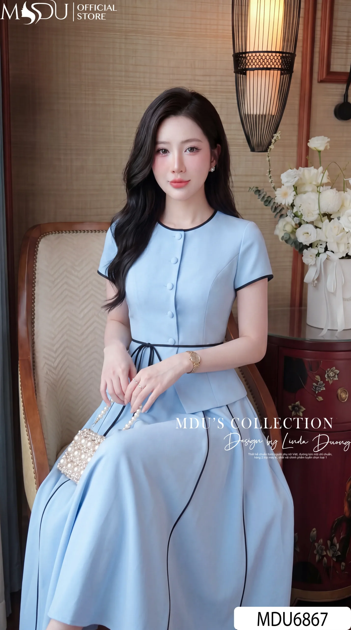 Set Thiết Kế MDU6867 Mango Ý Xanh Baby Thanh Lịch, Trẻ Trung Và Nữ Tính 3 Set Thiết Kế MDU6867 Mango Ý Xanh Baby Thanh Lịch, Trẻ Trung Và Nữ Tính - Ảnh 2