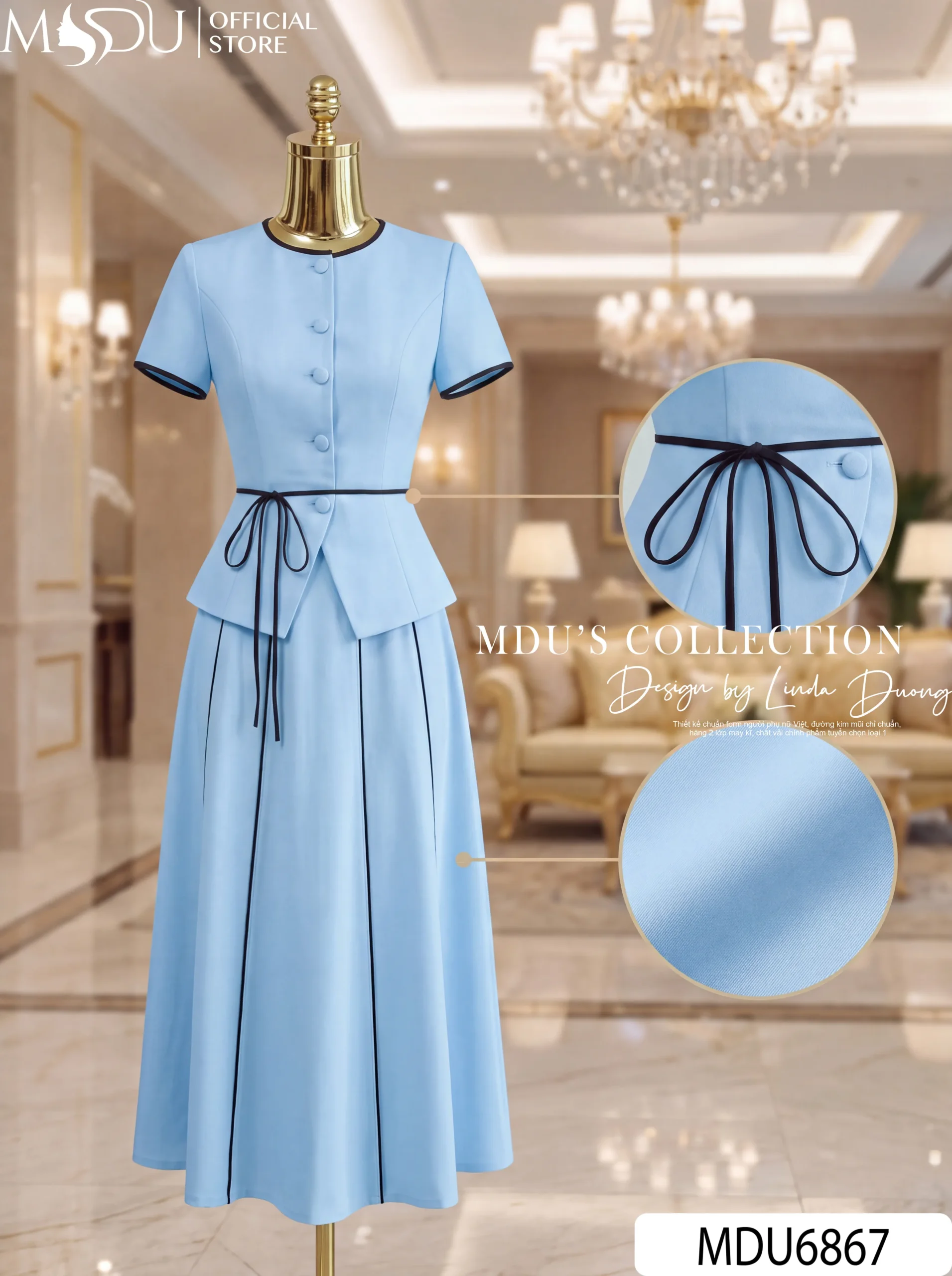 Set Thiết Kế MDU6867 Mango Ý Xanh Baby Thanh Lịch, Trẻ Trung Và Nữ Tính 5 Set Thiết Kế MDU6867 Mango Ý Xanh Baby Thanh Lịch, Trẻ Trung Và Nữ Tính - Ảnh 4