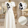 Set Váy Thiết Kế MDU7073 Gold Nhật Màu Kem Thanh Lịch Phối Hoa Đen Tinh Tế 11 MDU7073 6 11zon Mdu Fashion