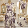 Váy Thiết Kế MDU6620 – Twist Satin Hoa Đen Nền Kem, Đai Eo Đính Liền Tôn Dáng 14 Mannequin displaying dress desig… 4K 202608071131 3 Mdu Fashion
