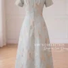 Váy Thiết Kế MDU6459 – Gấm Luxury Xanh Ngọc, Họa Tiết Ánh Kim Dệt Jacquard Sang Trọng 17 Replace dress in photo two 202607131352 2 11zon Mdu Fashion