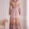 Váy Thiết Kế MDU6708 – Tơ Óng Hàn Nâu Trầm, Họa Tiết Hoa Phối Đai Liền Tôn Eo 15 Replace dress on mannequin 4K 202608171344 3 11zon Mdu Fashion