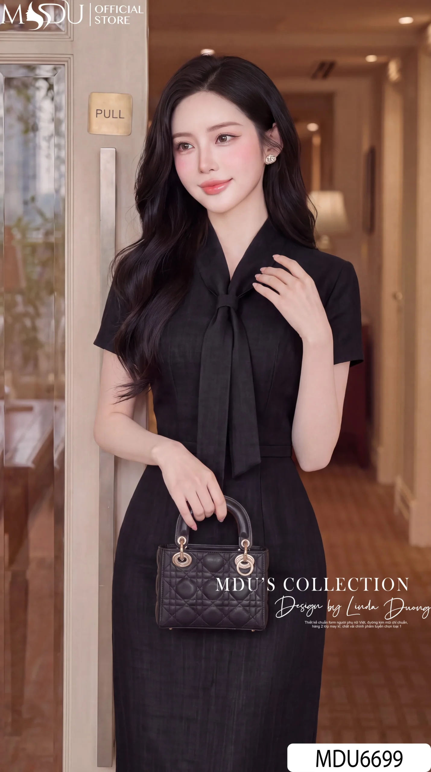 Váy Thiết Kế MDU6699 – Xước Thái Đen, Dáng Bút Chì Phối Nơ Bản Lớn Thanh Lịch 5 Váy Thiết Kế MDU6699 – Xước Thái Đen, Dáng Bút Chì Phối Nơ Bản Lớn Thanh Lịch - Ảnh 3
